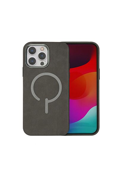 Aztech Premium Leather Case for iPhone (Gray Titanium, iPhone 13 Pro Max)