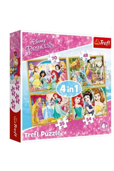 Trefl PRINCESS 4-in-1 puzzle with 4 images from the Princess series, 70 pieces