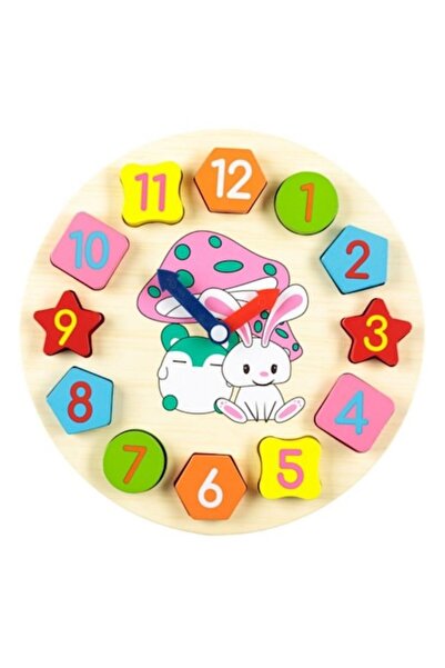 Wonderland Wooden animal clock puzzle, multicolor, 12 pieces, 25 cm