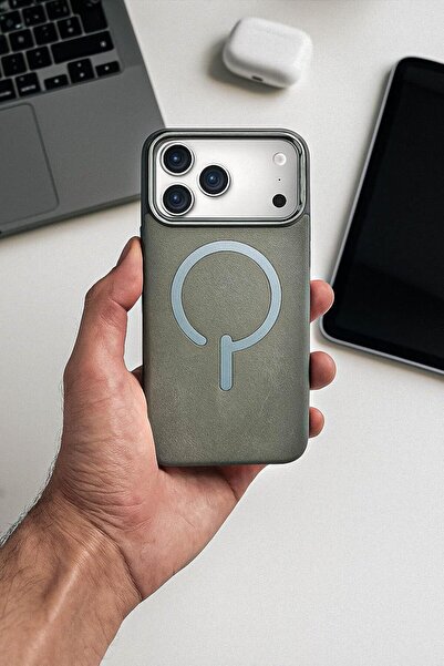 Aztech Premium Leather Case For iPhone (Gray Titanium, iPhone 17 Pro)