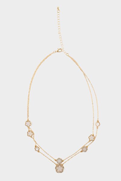 DeFacto Women's 2-Piece Green Clover Detailed Necklace G1272Axns