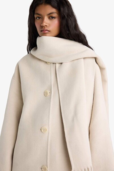 DeFacto Relax Fit Buttoned Cashmere Coat F5573Ax25Wn