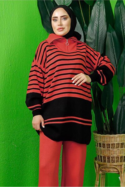 TRENDTESETTÜR Women's Orange Tricot Tunic t 3208-1