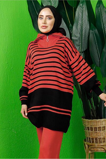 TRENDTESETTÜR Women's Orange Tricot Tunic t 3208-1