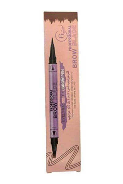 6 Beauty قلم حواجب وكحل احترافي، بني غامق / أسود