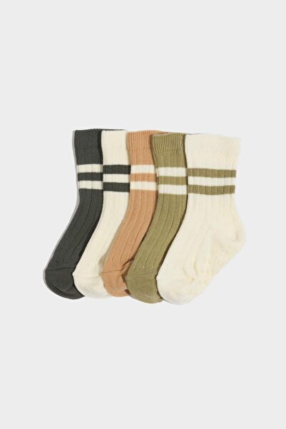 DeFacto Baby Boy Stitch-Free Pack Cotton Long Socks G5355A5Ns