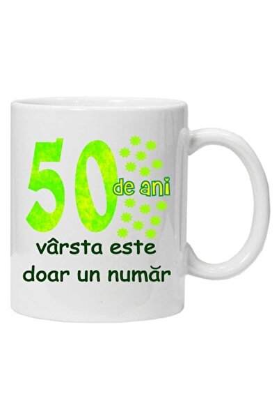CRD PRINT Personalized mug with print '50 years - age is just a number', White, Ceramic, 330 ml