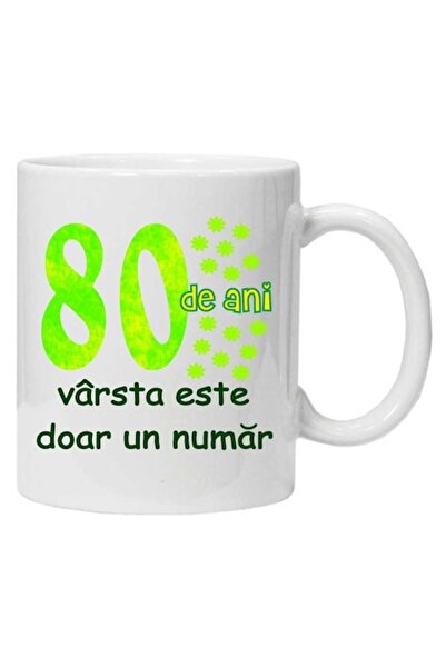 CRD PRINT Personalized mug with print "80 years - age is just a number", White, Ceramic, 330 ml