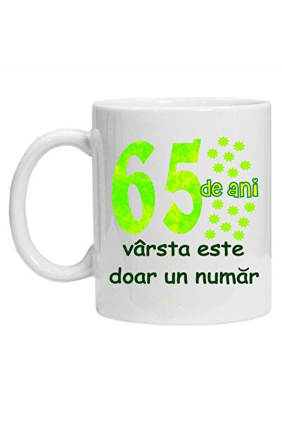 CRD PRINT Personalized mug '65 years age is just a number' – 330 ml white ceramic