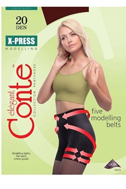 Conte Elegant CONTE X-PRESS 20 Den thin shaping tights, push-up, Black, size 4-L