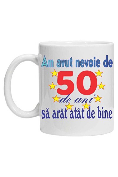 CRD PRINT Personalized White Ceramic Mug 'It took me 50 years to look this good - Model 2', 330 ml