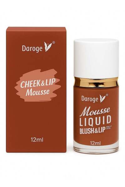 daroge أحمر خدود وشفاه موس سائل - يدوم حتى 12 ساعة بلمسة نهائية غير لامعة - خوخي