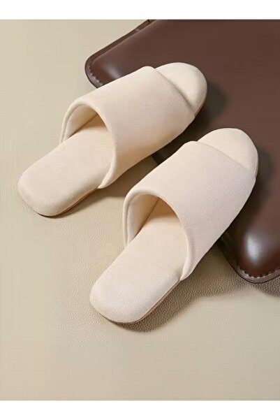 DOMEET House Slippers Men's and Women's Washable Cotton Slippers, Open Toe Non-Slip Soft Sole Shoes