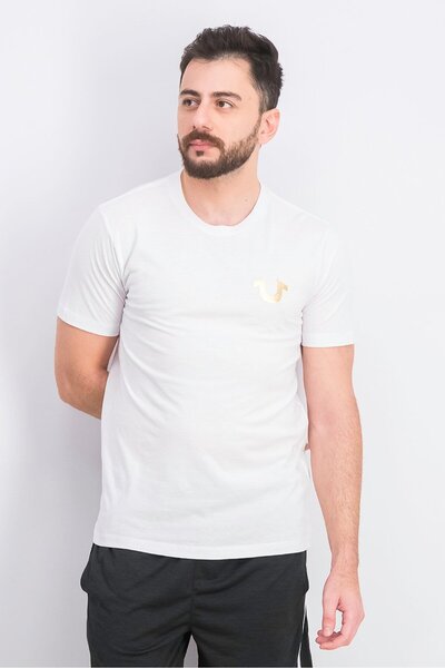 True Religion Men Crew Neck Short Sleeve Graphic Print T-shirt, White