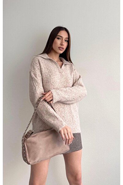 fujya Polo Neck Hair Knitwear Sweater