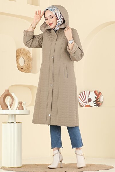 ModaMerve Kapüşon Detaylı Kapitone Kap 1162OZT1013-MS Vizyon