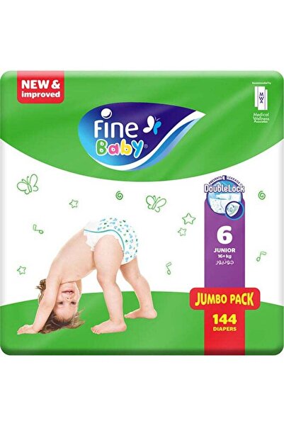 Fine Baby حفاضات مقاس 6 (16+ كجم) جونيور - 144 قطعة
