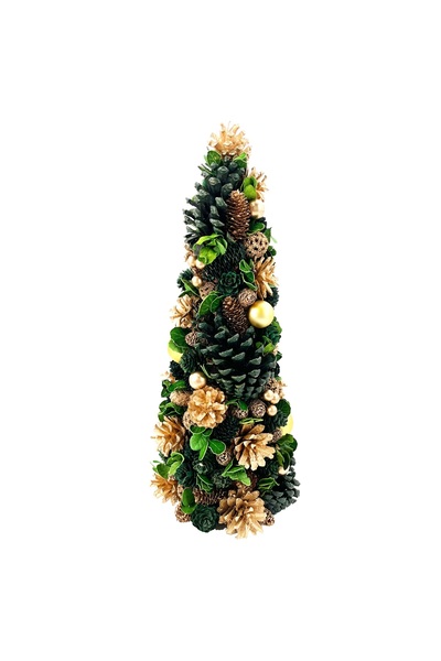Christmas Magic Christmas Decorated Cone Tree Gold 16.5x44cm