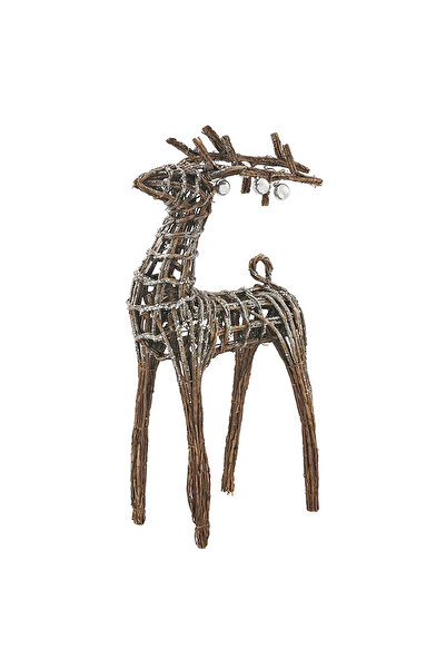 Christmas Magic رنة عيد الميلاد المصنوعة من الخيزران الفضية، مقاس 41×14×73 مترًا