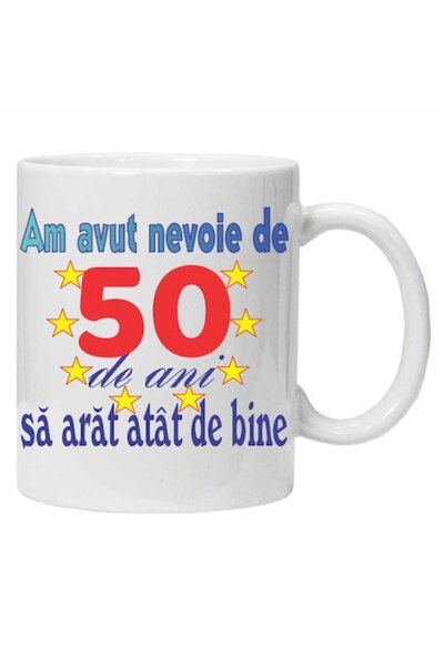 CRD PRINT Personalized White Ceramic Mug 'It took me 50 years to look this good - Model 2', 330 ml