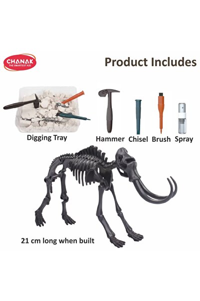 Chanak Mammoth Fossil Dig Kit for Kids | STEM Dinosaur Excavation & Skeleton Discovery