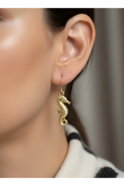 TURBİJ الذهب اللون البحرية البحر تحت عنوان أنيقة أنيقة المرأة الأقراط