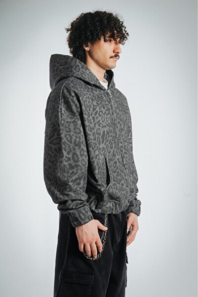 Crupt Studio Shadow Leopard Men's Crop Zip Hoodie