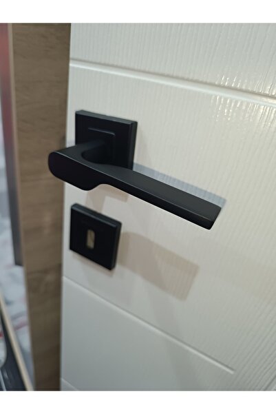 Dündar Metal PUMA - Kare Rozetli Siyah Boyalı Kapı Kolu 2 adet Sağ\Sol