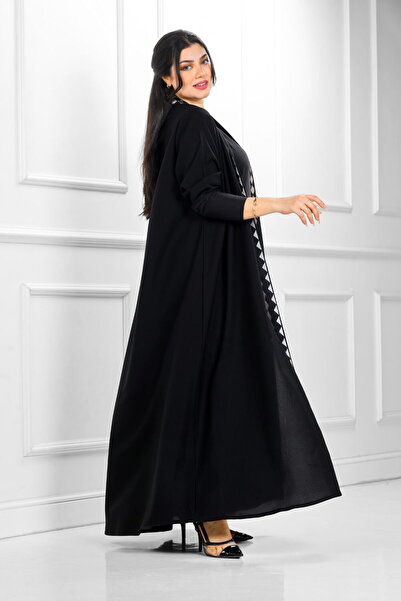 ROZA ABAYA عباية اياقة نصف كلوش منسوجة من قماش كريب الفاخر مع طرحتها
