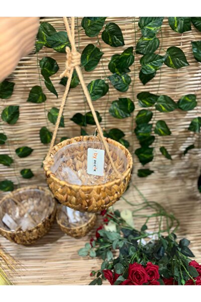 Ekodoğa Hasır Orta Boy Sarkıt Sepet Saksılık