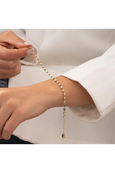 H.M Hakan Mücevherat Ortası Taşlı 14 Ayar Altın Bileklik