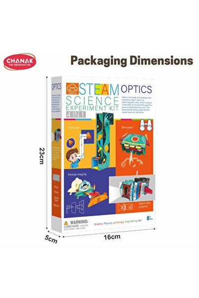 Chanak 4-in-1 STEAM Optics Science Kit for Kids | DIY Light & Reflection Learning Toy