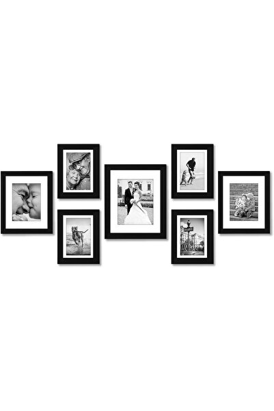 Americanflat 7-Piece Wall Picture Frame Set, Black (11×14, 2×8×10, 4×5×7)