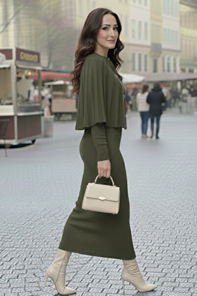 benguen Bolero Knitwear Dress R4478 Khaki