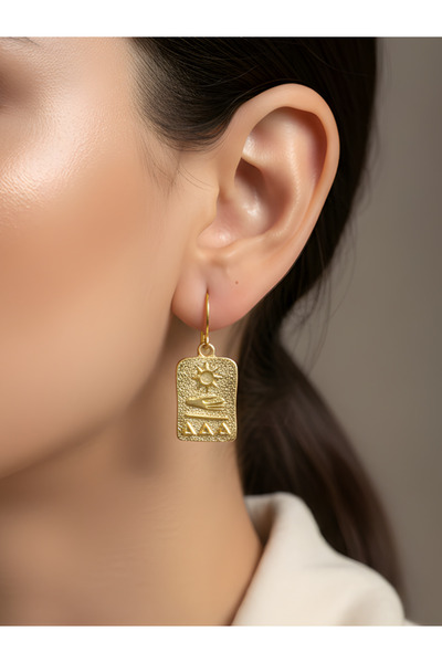 TURBİJ نمط النقش على أقراط النساء الذهبية