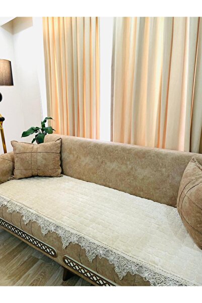 montanahome Lace Rabbit Fur Sofa Cover with Non-Slip Base Plush 75*200