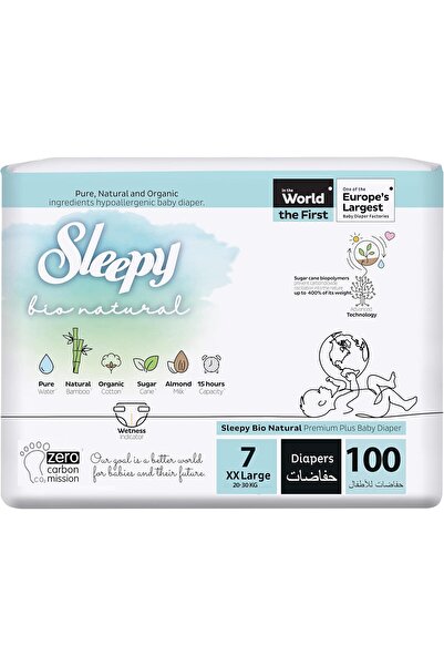 Sleepy Bio Natural Premium Size 7 Diapers, 100 Count (20-30kg)