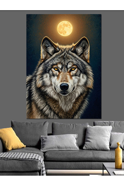 KanvasSepeti Sub Lună Plină Pictură în ulei de înaltă calitate texturat Canva...