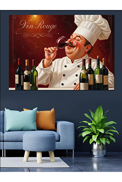 KanvasSepeti Sticle de vin și pictură în ulei de înaltă calitate texturat Pân...