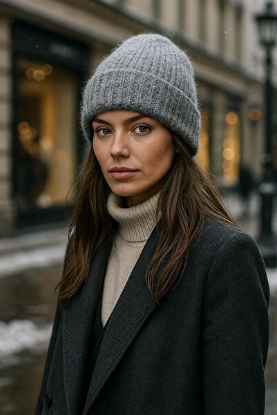 REMSA Γυναικείο μάλλινο μπερέ RKŞ-1141 Ανθρακί