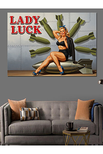 KanvasSepeti Lucky Lady Pictură în ulei de înaltă calitate texturat Canvas Ca...