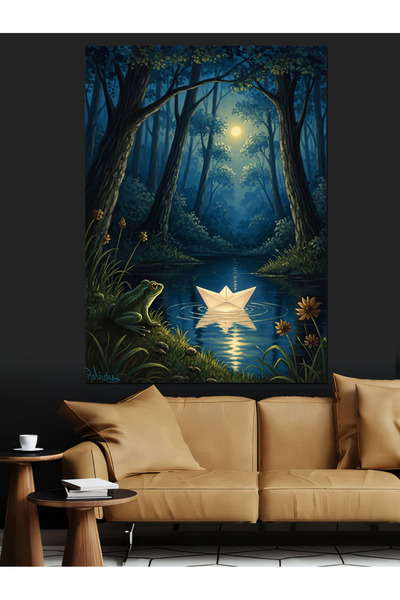 KanvasSepeti Gizemli Orman Yolu Pictură în ulei de înaltă calitate texturat C...