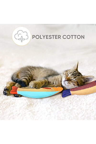 NO BRAND Cat toys, anti bite toys with bells, plush cartoon cat teething interactive toys