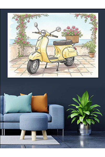 KanvasSepeti Yellow Classic Pictură în ulei de înaltă calitate texturat Canva...