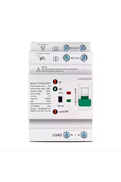 FUSIONTECHX Dual ATS Switch 2P 63A 230V - Automatic Uninterrupted Power Selection, FusionTechX®
