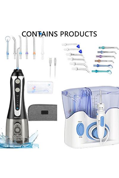 h2ofloss Water Flosser Cleaning Set - Multiple Replacement Nozzles, for Home and Travel