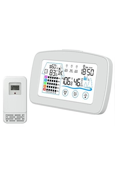OEM Wireless weather station with external sensor, indoor/outdoor temperature & humidity, white