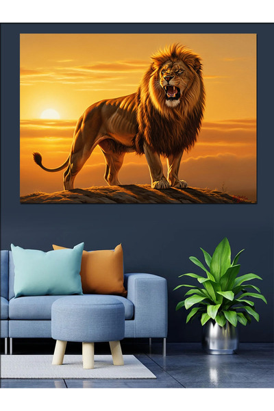 KanvasSepeti Apus de soare Pictură în ulei de înaltă calitate texturat Canvas...