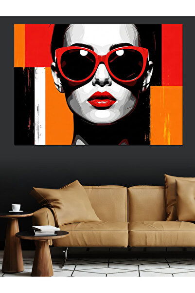 KanvasSepeti Κόκκινα γυαλιά Υψηλής ποιότητας ελαιογραφία Με υφή Καμβάς ζωγραφ...