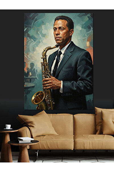 KanvasSepeti albastru cobalt afon Çalan Pictură în ulei de înaltă calitate te...